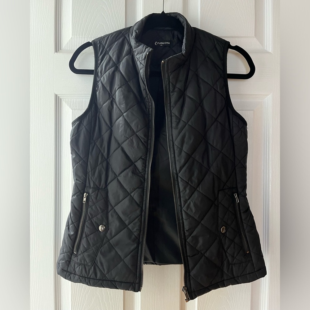 Quilted Black Vest